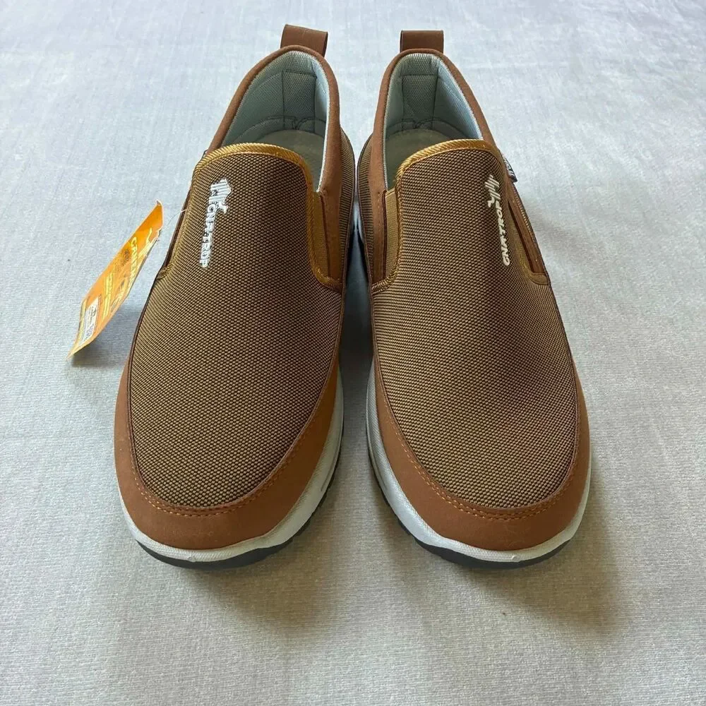 Canemon Mens Size 14/15 EU 49 Brown Slip On Walking Shoes Casual Sneakers NWT